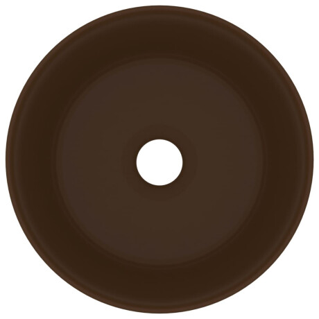 vidaXL Wastafel rond 40x15 cm keramiek mat donkerbruin afbeelding3 - 1