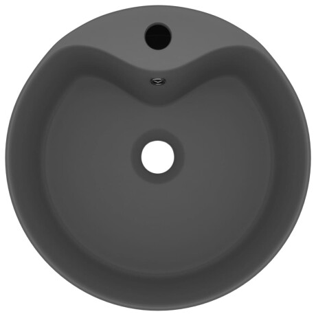 vidaXL Wastafel met overloop 36x13 cm keramiek mat donkergrijs afbeelding3 - 1