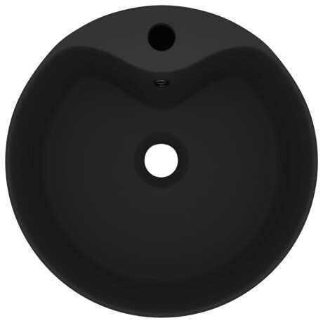 vidaXL Wastafel met overloop 36x13 cm keramiek matzwart afbeelding3 - 1