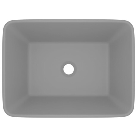 vidaXL Wastafel 41x30x12 cm keramiek mat lichtgrijs afbeelding3 - 1