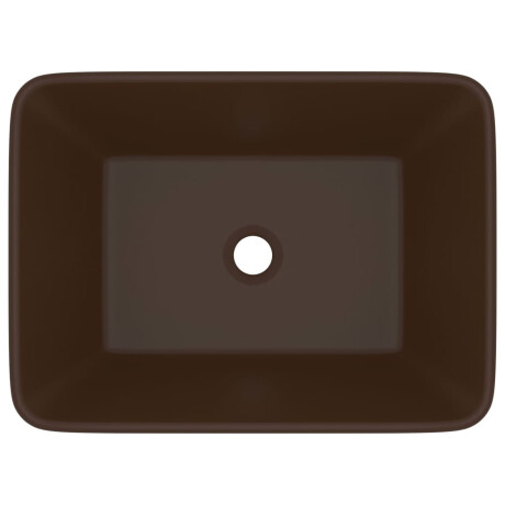 vidaXL Wastafel 41x30x12 cm keramiek mat donkerbruin afbeelding3 - 1