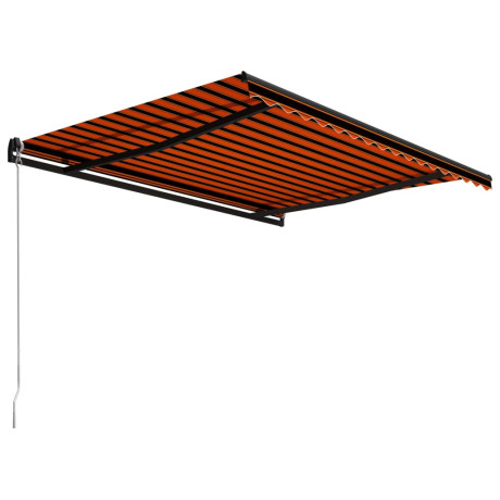 vidaXL Luifel handmatig uittrekbaar 400x300 cm oranje en bruin afbeelding3 - 1