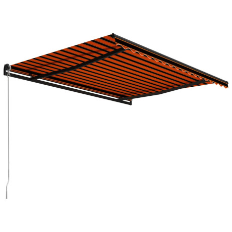 vidaXL Luifel handmatig uittrekbaar 450x300 cm oranje en bruin afbeelding3 - 1