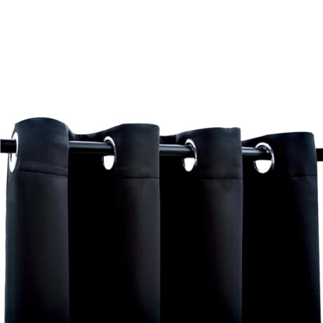 vidaXL Verduisteringsgordijnen met ringen 2 stuks zwart 137x213 cm stof afbeelding3 - 1