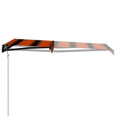 vidaXL Luifel automatisch uittrekbaar 350x250 cm oranje en bruin afbeelding3 - 1