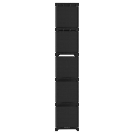 vidaXL Kast met 15 vakken 103x30x175,5 cm stof zwart afbeelding3 - 1