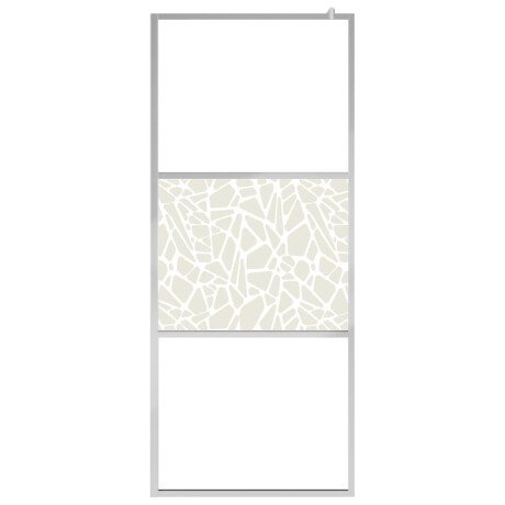 vidaXL Inloopdouchewand met stenenmotief 80x195 cm ESG-glas afbeelding3 - 1