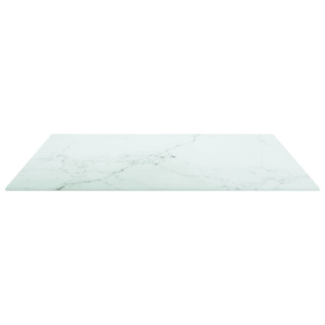 vidaXL Tafelblad marmerontwerp 6 mm 70x70 cm gehard glas wit afbeelding3 - 1