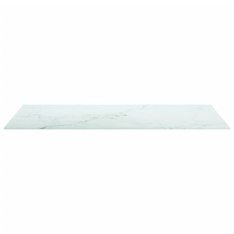 vidaXL Tafelblad 100x50 cm 6 mm gehard glas met marmeren design wit afbeelding3 - 1