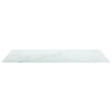 vidaXL Tafelblad 120x62 cm 8 mm gehard glas met marmeren design wit afbeelding3 - 1