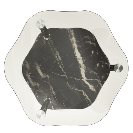 vidaXL Bijzettafel 2-laags 38x38x50 cm gehard glas transparant zwart afbeelding3 - 1