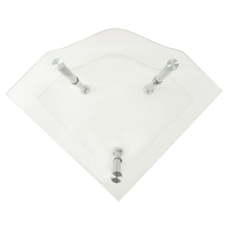 vidaXL Bijzettafel 2-laags 38x38x50 cm gehard glas transparant afbeelding3 - 1