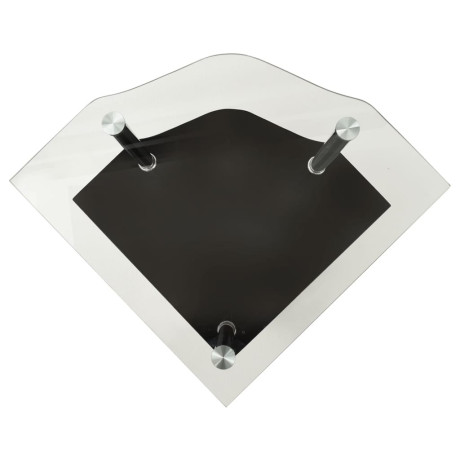 vidaXL Bijzettafel 2-laags 38x38x50 cm gehard glas transparant zwart afbeelding3 - 1