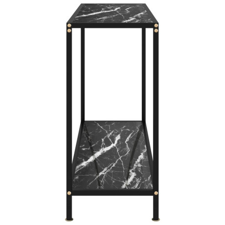 vidaXL Wandtafel 100x35x75 cm gehard glas zwart afbeelding3 - 1