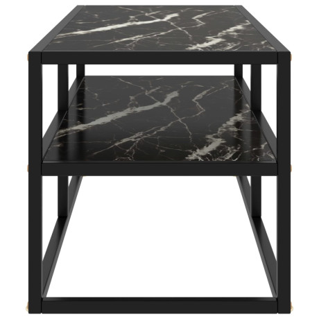 vidaXL Tv-meubel met zwart marmerglas 100x40x40 cm zwart afbeelding3 - 1