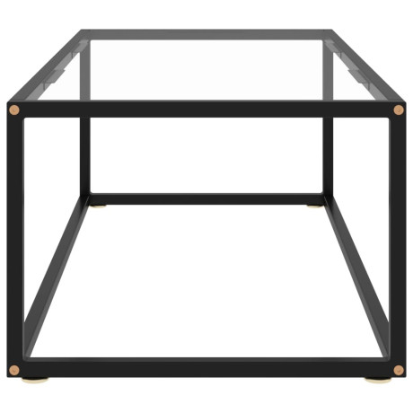 vidaXL Salontafel met gehard glas 100x50x35 cm zwart afbeelding3 - 1