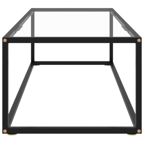 vidaXL Salontafel met gehard glas 120x50x35 cm zwart afbeelding3 - 1