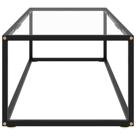 vidaXL Salontafel met gehard glas 120x50x35 cm zwart afbeelding3 - 1