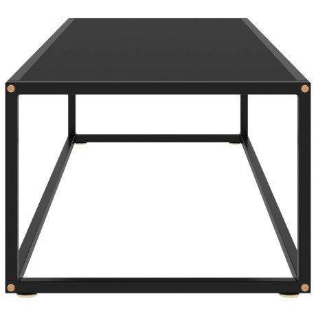 vidaXL Salontafel met zwart glas 120x50x35 cm zwart afbeelding3 - 1