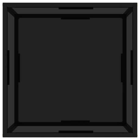 vidaXL Salontafel 60x60x35 cm gehard glas zwart afbeelding3 - 1
