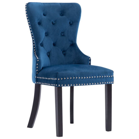 vidaXL Eetkamerstoelen 4 st fluweel blauw afbeelding3 - 1