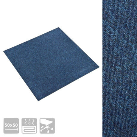 vidaXL Tapijttegels 20 st 5 m² 50x50 cm donkerblauw afbeelding3 - 1