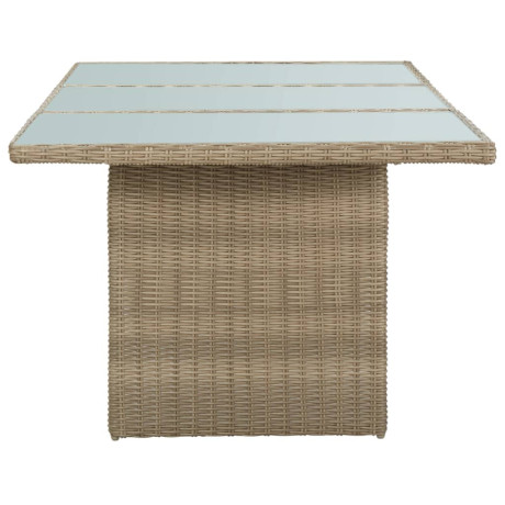 vidaXL Tuintafel 200x100x74 cm glas en poly rattan bruin afbeelding3 - 1