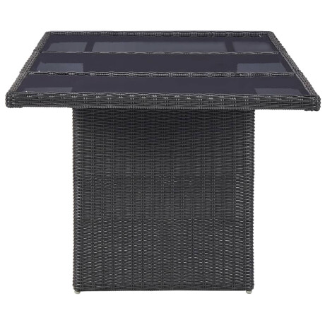 vidaXL Tuintafel 200x100x74 cm glas en poly rattan zwart afbeelding3 - 1