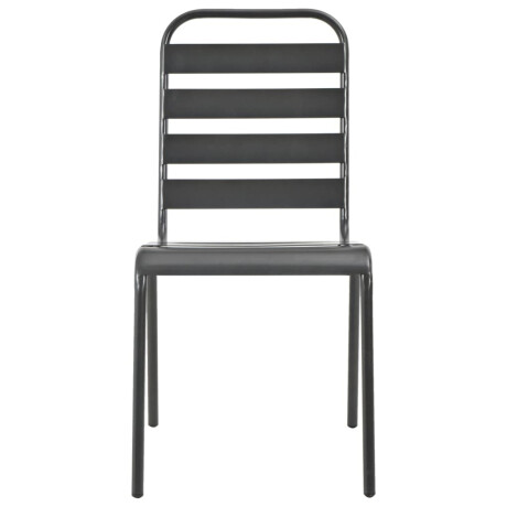 vidaXL Tuinstoelen 4 st gelat ontwerp staal donkergrijs afbeelding3 - 1