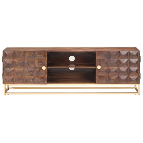 vidaXL Tv-meubel 124x29x45 cm massief mangohout afbeelding3 - 1
