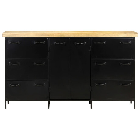 vidaXL Dressoir 140x38x76 cm ruw mangohout afbeelding3 - 1