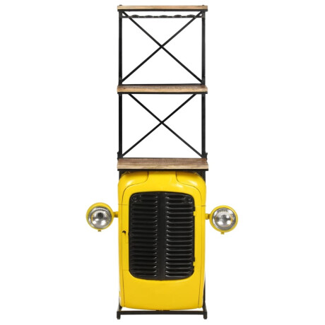 vidaXL Wijnkast tractor 49x31x172 cm massief mangohout geel afbeelding3 - 1