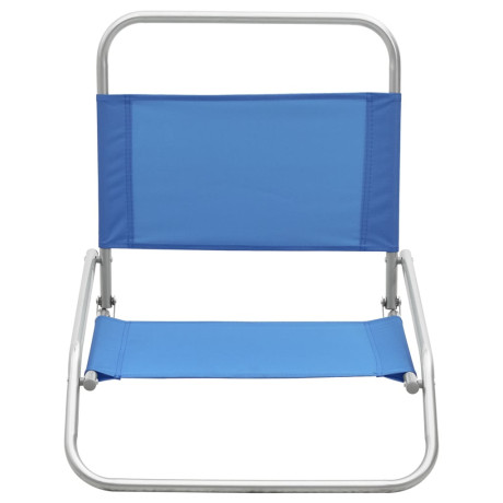 vidaXL Strandstoelen 2 st inklapbaar stof blauw afbeelding3 - 1