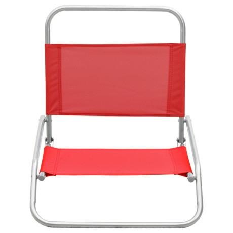 vidaXL Strandstoelen 2 st inklapbaar stof rood afbeelding3 - 1
