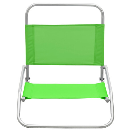 vidaXL Strandstoelen 2 st inklapbaar stof groen afbeelding3 - 1