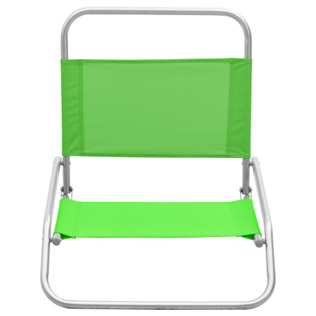 vidaXL Strandstoelen 2 st inklapbaar stof groen afbeelding3 - 1