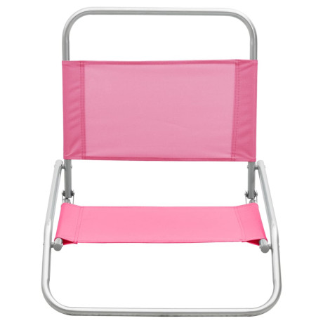 vidaXL Strandstoelen 2 st inklapbaar stof roze afbeelding3 - 1