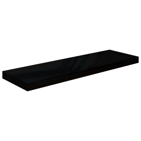 vidaXL Wandschappen zwevend 2 st 80x23,5x3,8 cm MDF hoogglans zwart afbeelding3 - 1