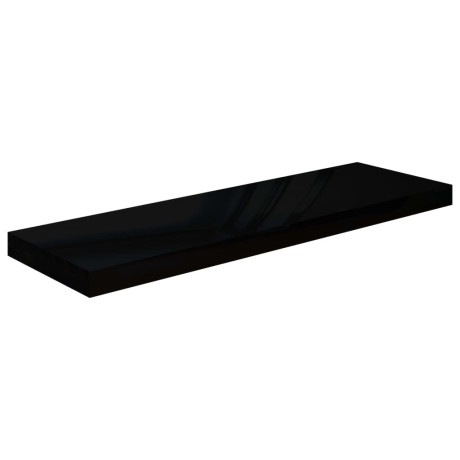 vidaXL Wandschappen zwevend 2 st 80x23,5x3,8 cm MDF hoogglans zwart afbeelding3 - 1