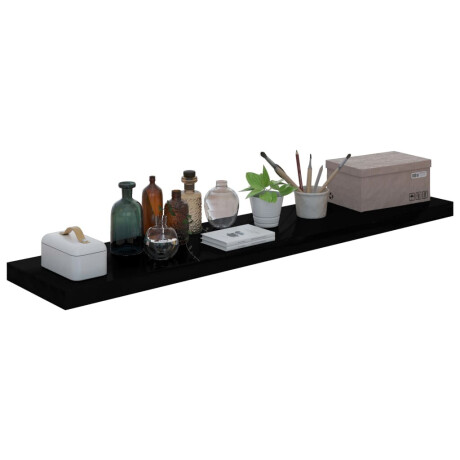 vidaXL Wandschap zwevend 120x23,5x3,8 cm MDF hoogglans zwart afbeelding3 - 1