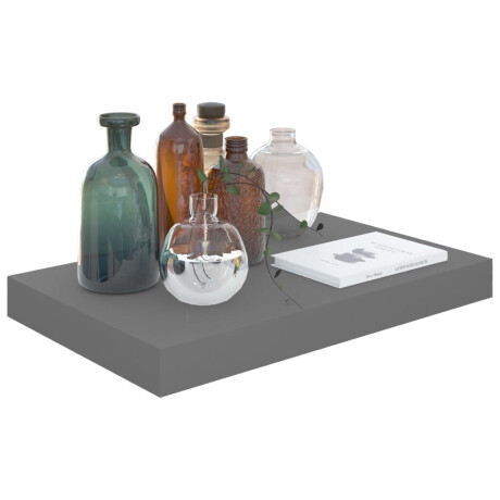 vidaXL Wandschappen zwevend 4 st 40x23x3,8 cm MDF hoogglans grijs afbeelding3 - 1