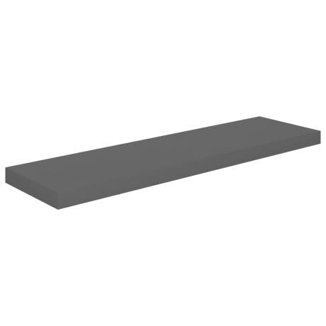 vidaXL Wandschappen zwevend 2 st 90x23,5x3,8 cm MDF hoogglans grijs afbeelding3 - 1