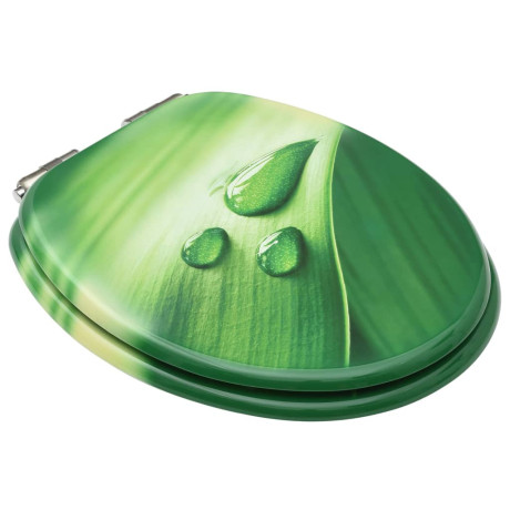 vidaXL Toiletbrillen met soft-close deksel 2 st waterdruppel MDF groen afbeelding3 - 1