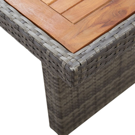 vidaXL Tuintafel 240x90x74 cm poly rattan en massief acaciahout afbeelding3 - 1