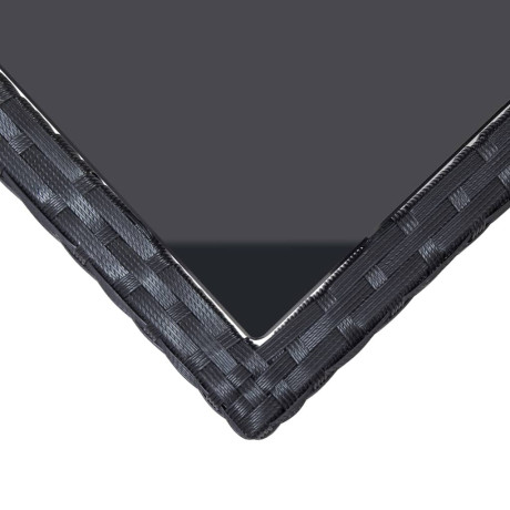 vidaXL Tuintafel 240x90x74 cm poly rattan en glas zwart afbeelding3 - 1