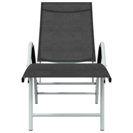 vidaXL Ligbed textileen en aluminium zwart afbeelding3 - 1