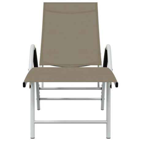 vidaXL Ligbed textileen en aluminium taupe afbeelding3 - 1