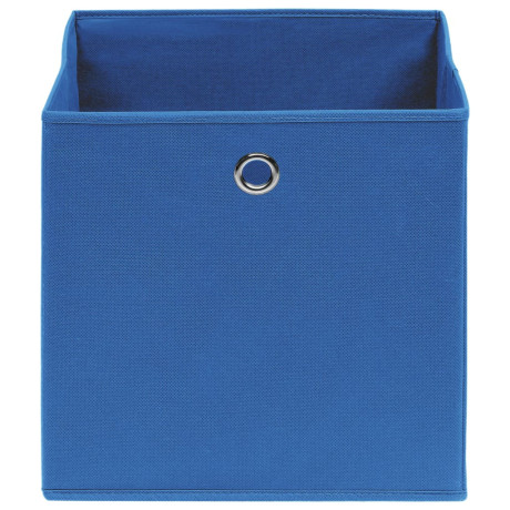 vidaXL Opbergboxen 4 st 28x28x28 cm nonwoven stof blauw afbeelding3 - 1