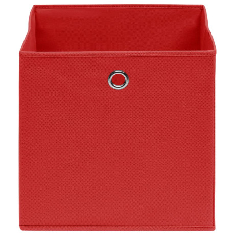 vidaXL Opbergboxen 10 st 28x28x28 cm nonwoven stof rood afbeelding3 - 1