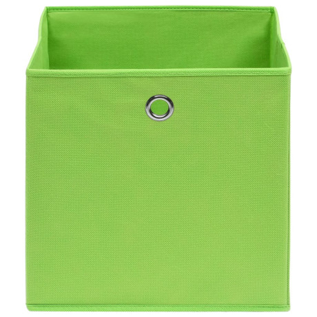 vidaXL Opbergboxen 4 st 28x28x28 cm nonwoven stof groen afbeelding3 - 1